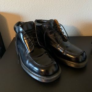Vintage Dr. Martens Chukka Desert Black Patent Leather Mens Boots Sz 7